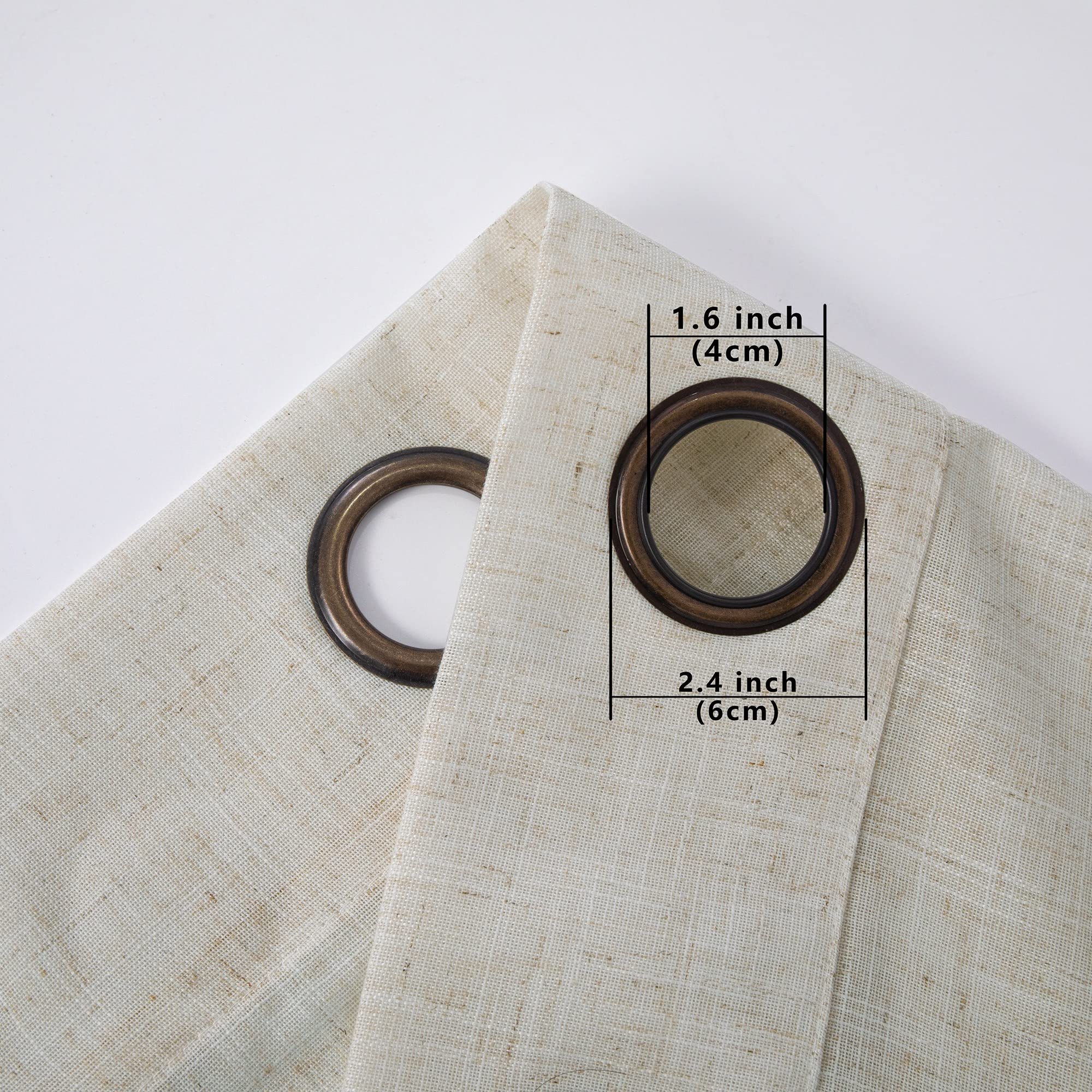 Linen Bronze Grommet Linen Blend Sheer Curtains 52X72 Inches Long