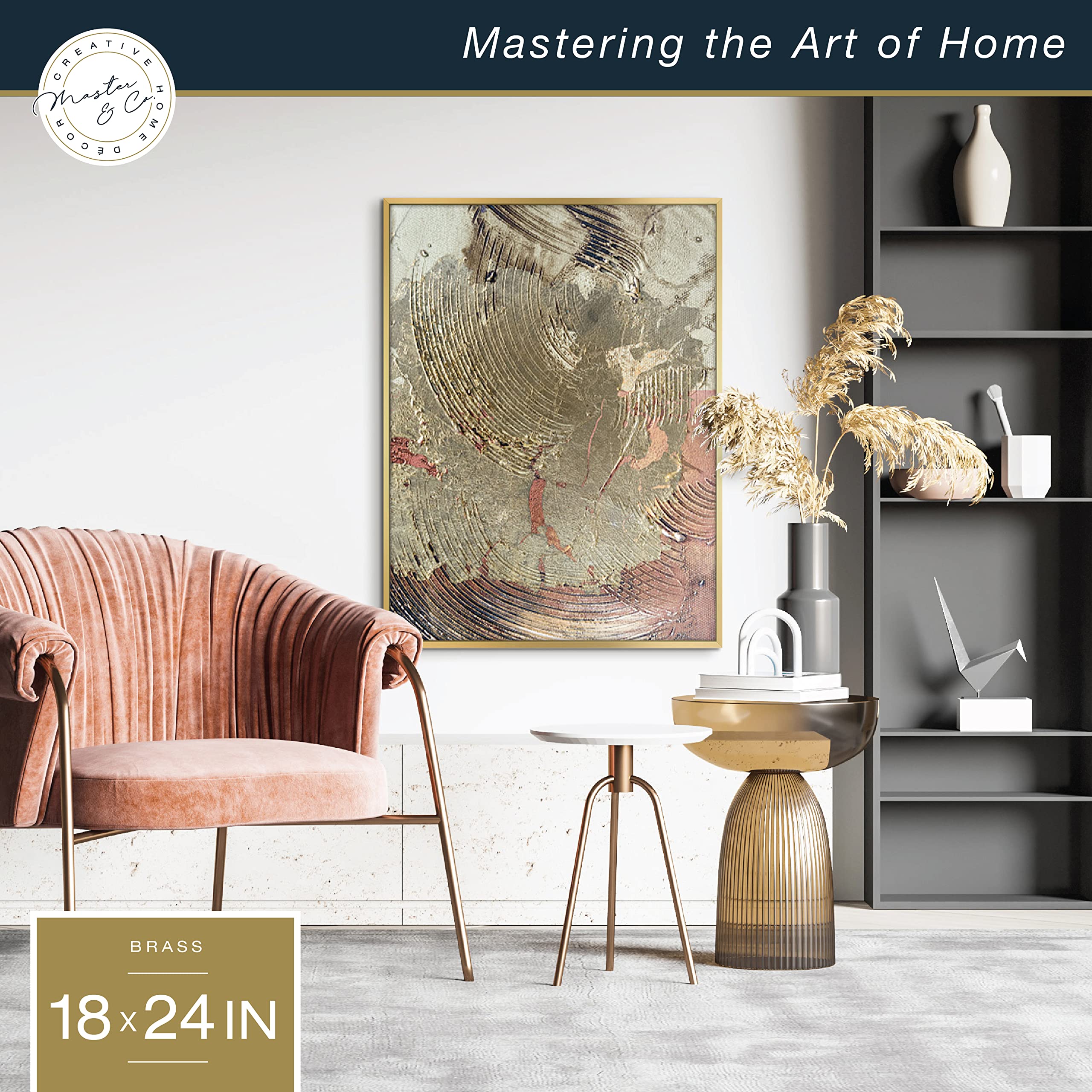 Mcs Master & Co. Foundry Metal Gallery Wall Frame, Brass, 18 X 24 In Without Mat