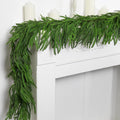 2 Pcs Christmas Norfolk Pine Garland- 6 Ft Dense Norfolk Pine Realistic Touch Garland- Artificial Pine Greenery Garlands for Chr