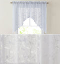 HLC.ME Joyce Semi Sheer Kitchen Swag Curtain Panels - Rod Pocket for Small Windows, Kitchen & Bathroom - 30 W x 36 L (White, Set