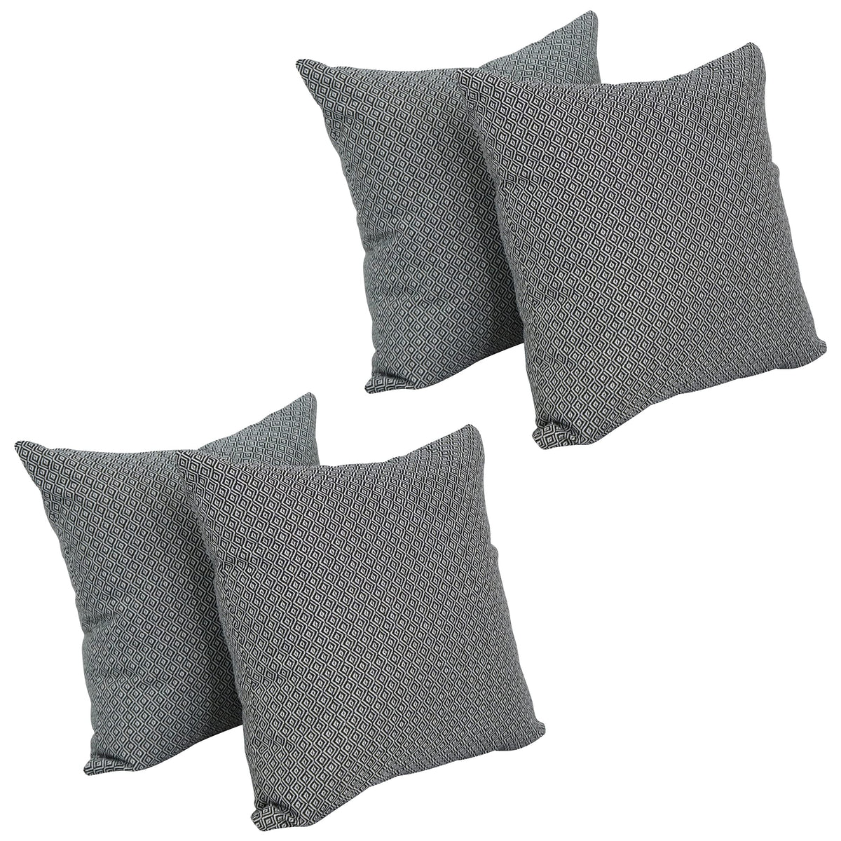 Blazing Needles Square Polyester Jacquard Throw Pillows, 17", Hazeltsb Domino 4 Count