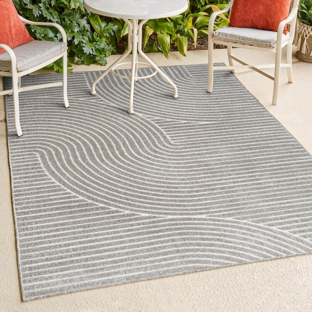 Jonathan Y Scn100A-3 Skagen High-Low Minimalist Curve Geometric Indoor/Outdoor Area Rug, Modern, Contemporary, Geometric, Bohemi