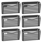 Bohdk Wall File Organizer, Mesh Hanging File Organizer, Home Office Organization And Storage, 6 Single Pockets Document Magazine