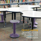 Ecr4Kids Sitwell Wobble Stool, Adjustable Height, Active Seating, Eggplant