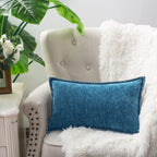 Calitime Throw Pillow Cases Pack Of 2 Cotton Thread Stitching Edges Solid Dyed Soft Chenille Cushion Covers For Couch Sofa Home