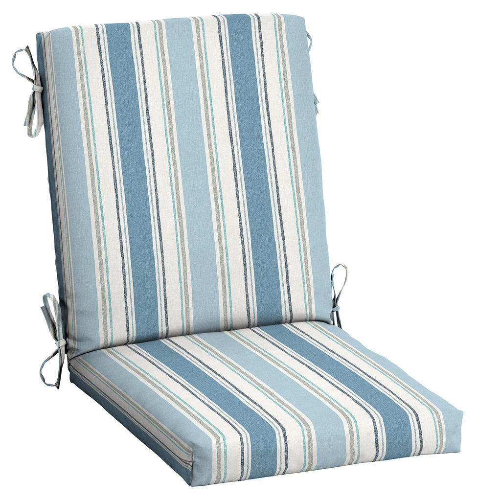 Arden Selections Outdoor Dining Chair Cushion 20 X 20, Rain-Proof, Fade Resistant 20 X 20, French Blue Linen Stripe