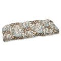 Pillow Perfect Paisley Indoor/Outdoor Sofa Setee Swing Cushion, Tufted, Weather, And Fade Resistant, 19' X 44', Blue/Brown Tam