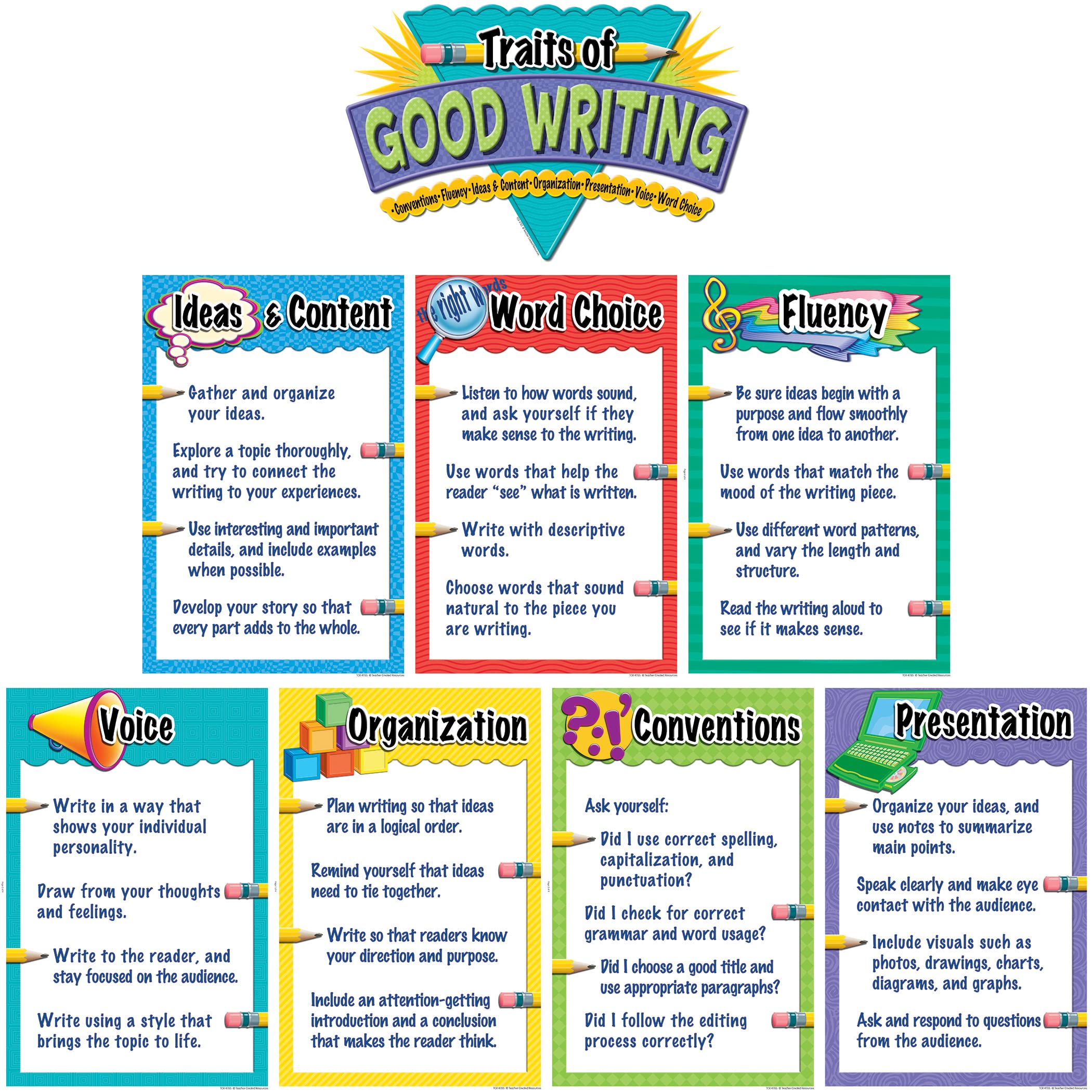 Teacher Created Resources Traits Of Good Writing Bulletin Board, 12' X 18'