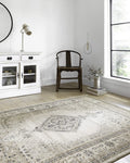 Loloi Teagan Collection 6-7 x 9-2 Area Rug in Oatmeal/Ivory - Large Area Rug, Soft Neutral Rug, High-Traffic Area Rug for Livi