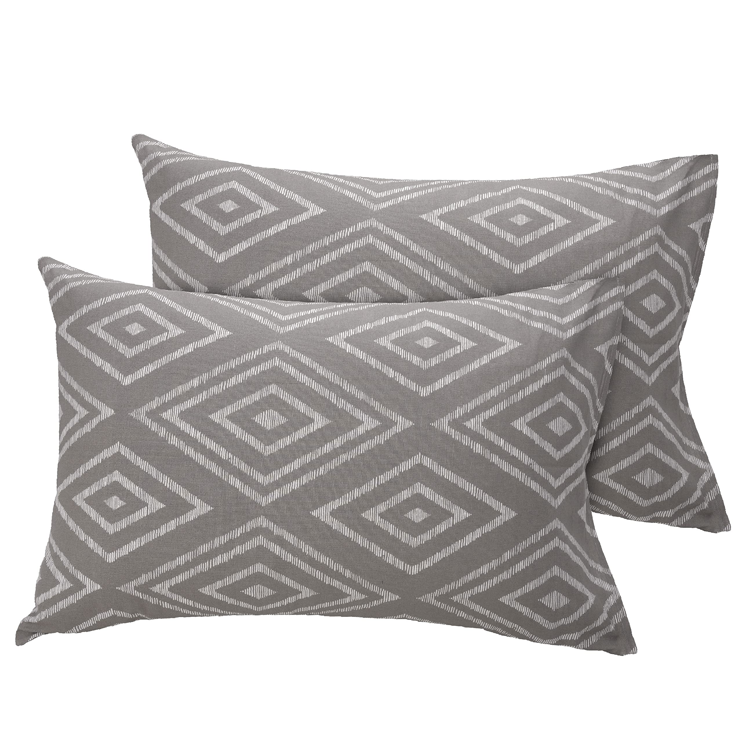 Huesland By Ahmedabad Cotton 144 Tc Pillow Cover Cotton Set Of 2  Taupe