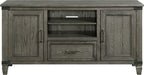Intercon Foundry Media Console with 2 Shelves, 2 Cabinets, and Shelf, Brushed Pewter, 60" Width TV Stands