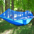LFL Camping Hammock with Mosquito Net, Hammocks with 13ft Tree Straps Carabiners, Automatic Quick Open Outdoor Portable Hammock,