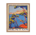 Poster Master Travel Poster - Vinateg Menton France Wall Art - The Pearl of France - Paris, Lyon, Mediterranee - Great Wall Deco