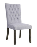 HomeRoots Wood, Fabric, Foam 21 X 25 X 45 2pc Gray Fabric and Gray Oak Side Chair