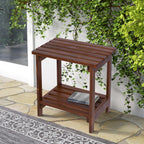 Shine Company Providence Rectangular Solid Wood Side Table, Outdoor Adirondack Patio Table, Oak
