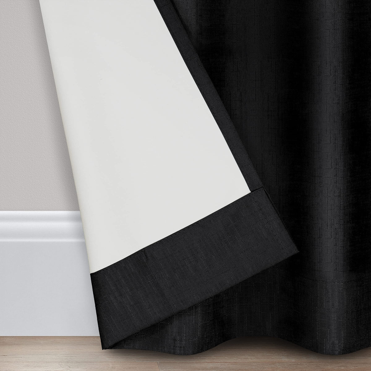 Eclipse Kendall Modern Blackout Thermal Rod Pocket Window Curtain For Bedroom Or Living Room (1 Panel), 42 X 54, Black