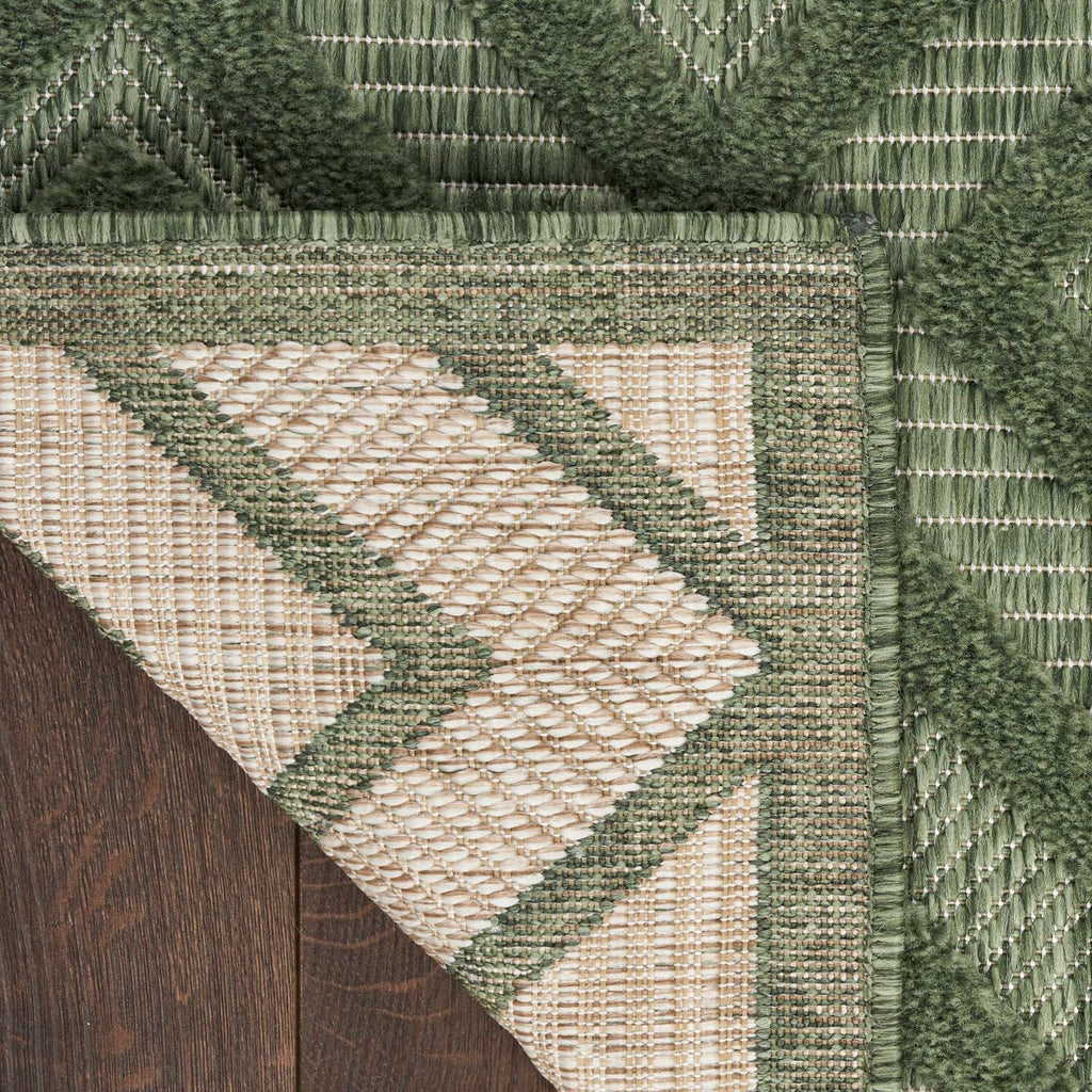 Nourison Versatile Indoor/Outdoor Green 5' X 7' Area Rug, Easy Cleaning, Non Shedding, Bed Room, Living Room, Dining Room, Backyard, Deck, Patio (5X7)