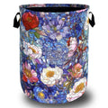 Abstract Floral Laundry Basket Oxford Cloth Foldable Hamper 18.9x16.5 Inch