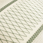 Zeemart 2 Packs Cotton Boho Throw Pillow Covers 18X18 Inch Grid Green, Soft Farmhouse Decorative Couch Pillow Cases Sage Green Cushion Covers For Sofa Bed Living Room Home Decor