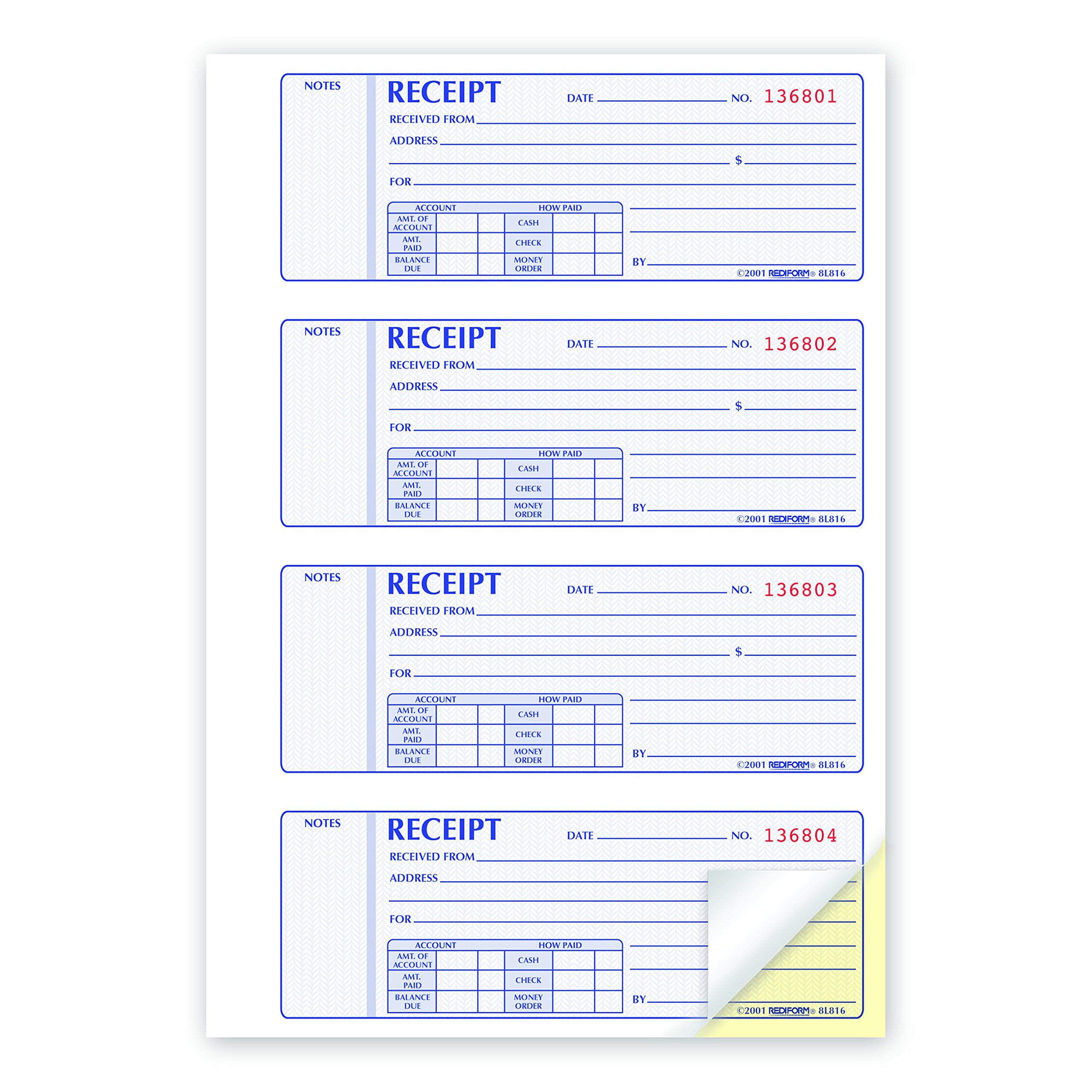 Rediform Receipt Books (Red8L816)