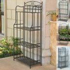 International Caravan Santa Fe 4-Tier Bakers Rack Antique Black