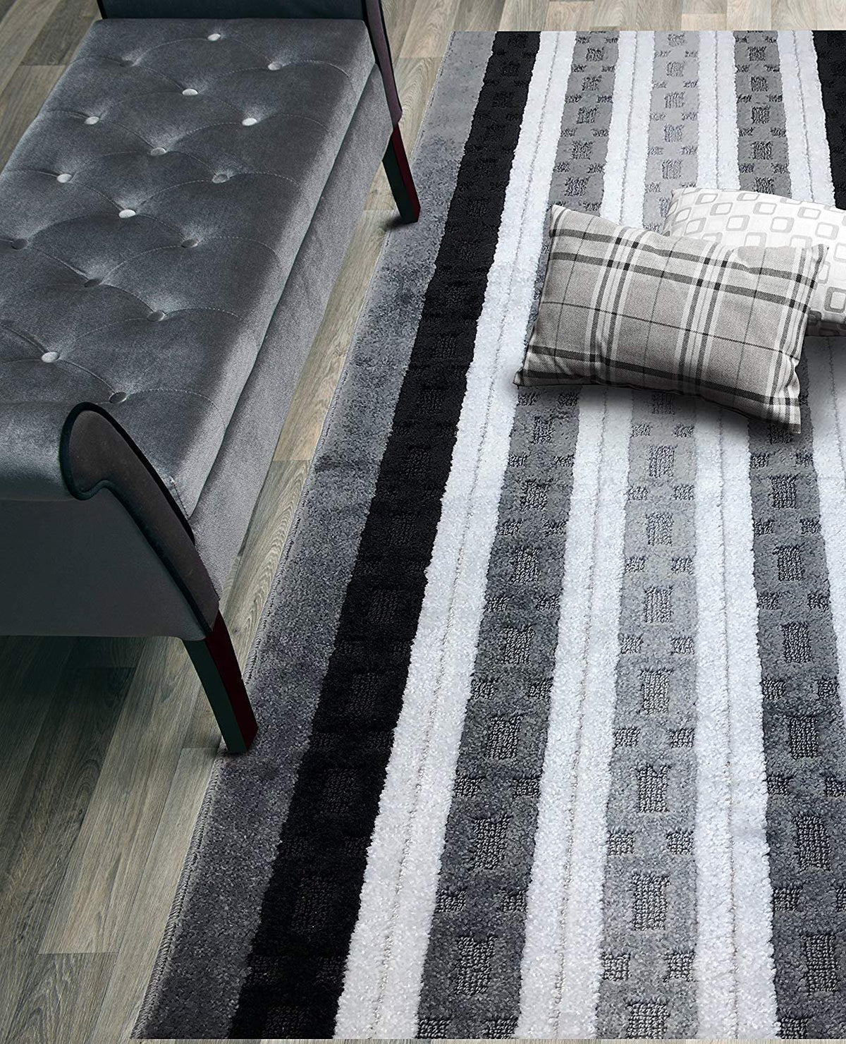 ORFA HOME Custom Length Hallway Runner Rug,Slip Resistant,Chain Anthracite, 26 Inch X 6 feet, Sold and Priced Per Foot