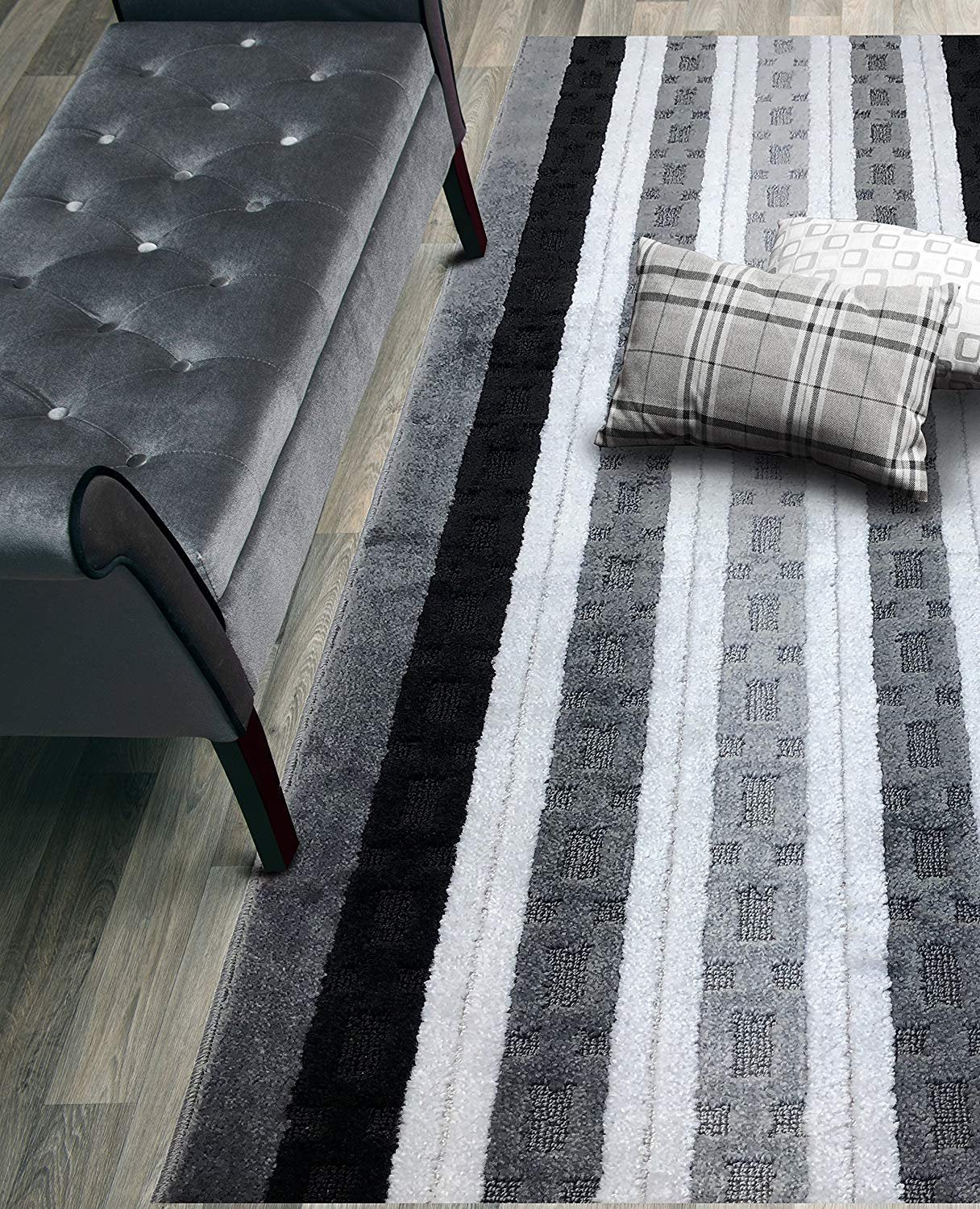 ORFA HOME Custom Length Hallway Runner Rug,Slip Resistant,Chain Anthracite, 26 Inch X 7 feet, Sold and Priced Per Foot