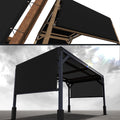 Royal Shade 9' W X 19' L Black Pergola Sun Shade Canopy Replacement Cover With Stainless Steel Weighted Rods, 95% Uv Blockage, C