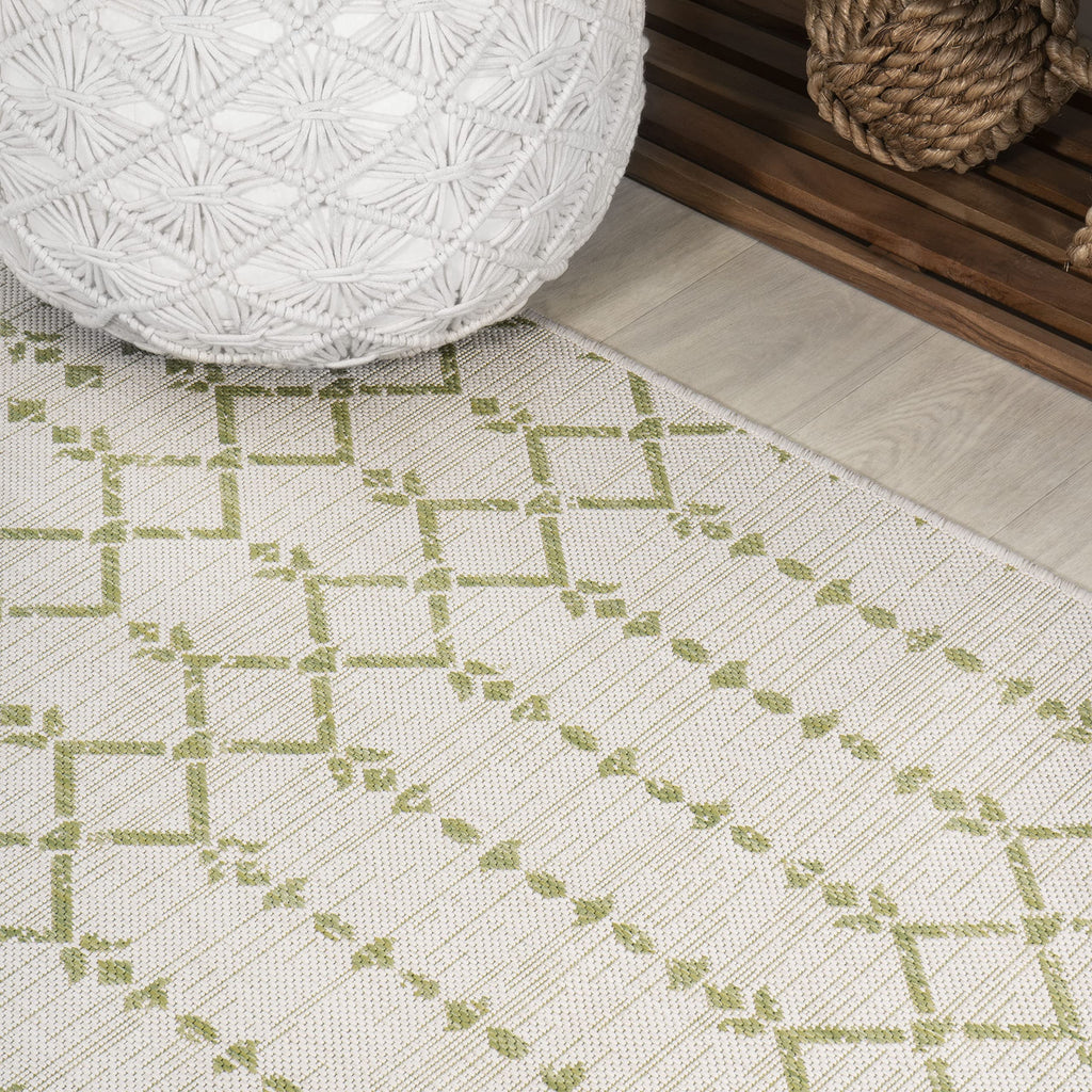 Jonathan Y Smb108M-5R Ourika Moroccan Geometric Textured Weave Indoor Outdoor Area Rug, Coastal,Traditional,Transitional Easy Cl