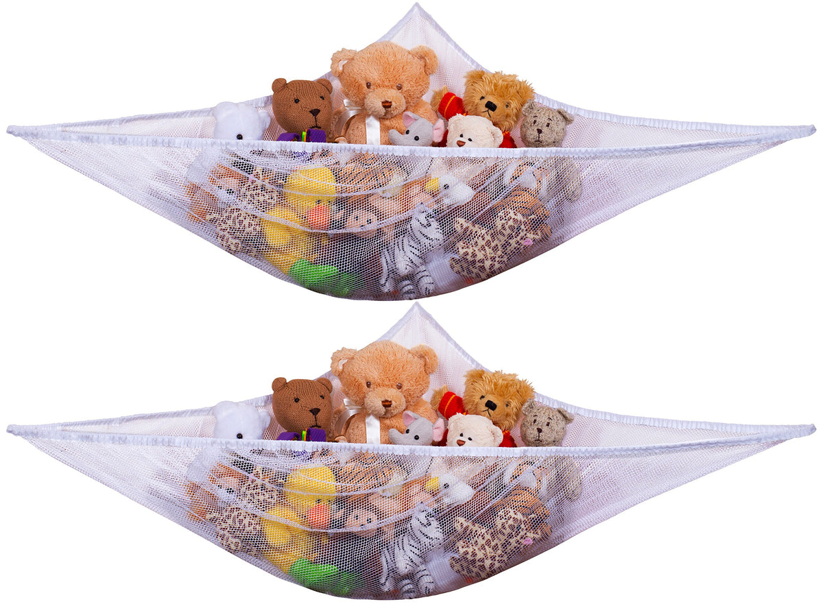Handy Laundry Jumbo Toy Hammock, White, Organize Stuffed Animals & ChildrenS Toys With This Mesh Hammock, Great Decor, Neatly O