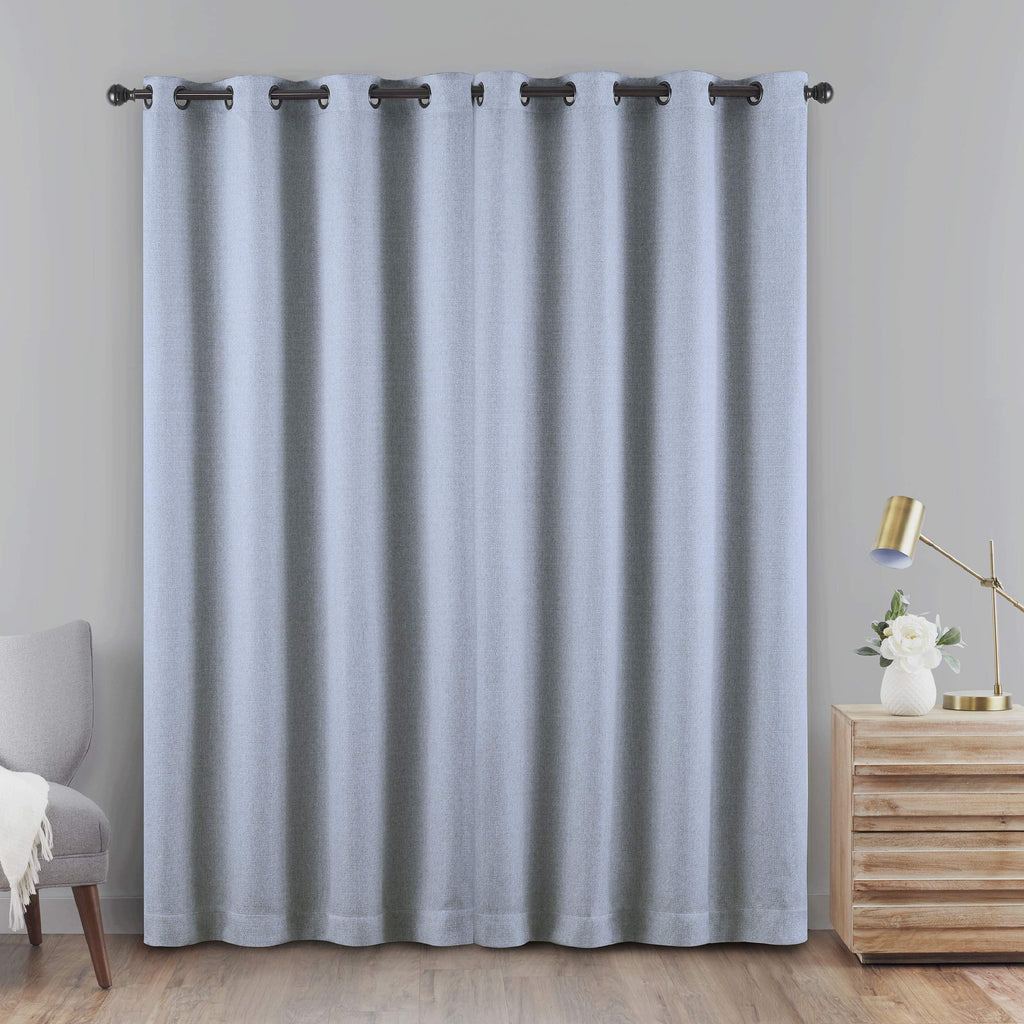 Eclipse Cara Grommet Top Curtains For Bedroom, Single Panel, 50'' X 63'', Denim