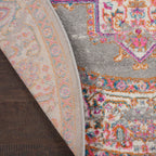 Nourison Passion Grey 8' X Round Area -Rug, Boho, Traditional, Easy -Cleaning, Non Shedding, Bed Room, Living Room, Hallway, (8'