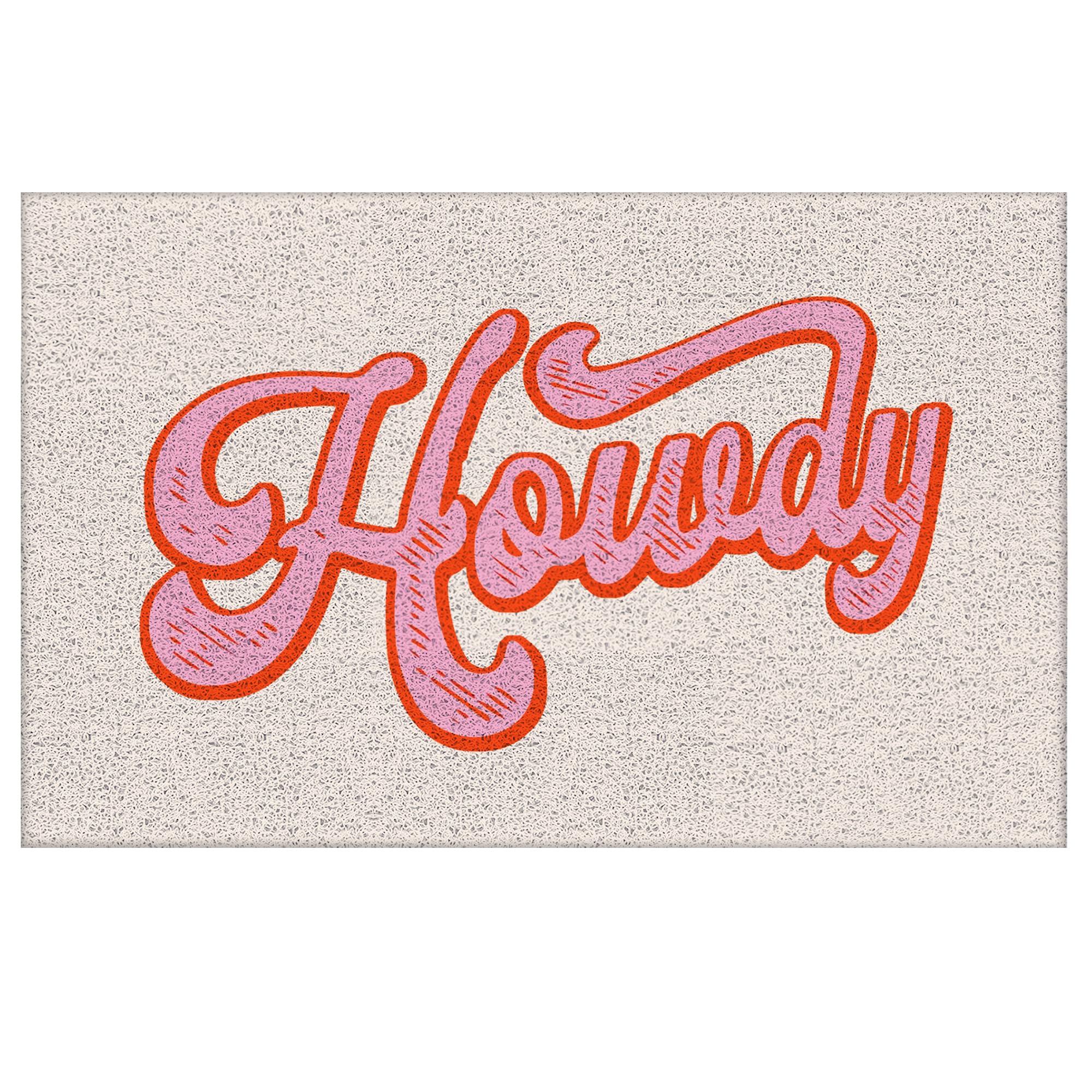 Supwhd Preppy Pink Howdy Door Mats Outdoor - Pink Welcome Mat Outdoor, Western Front Door Mat, Western Door Mat Doormat Outdoor