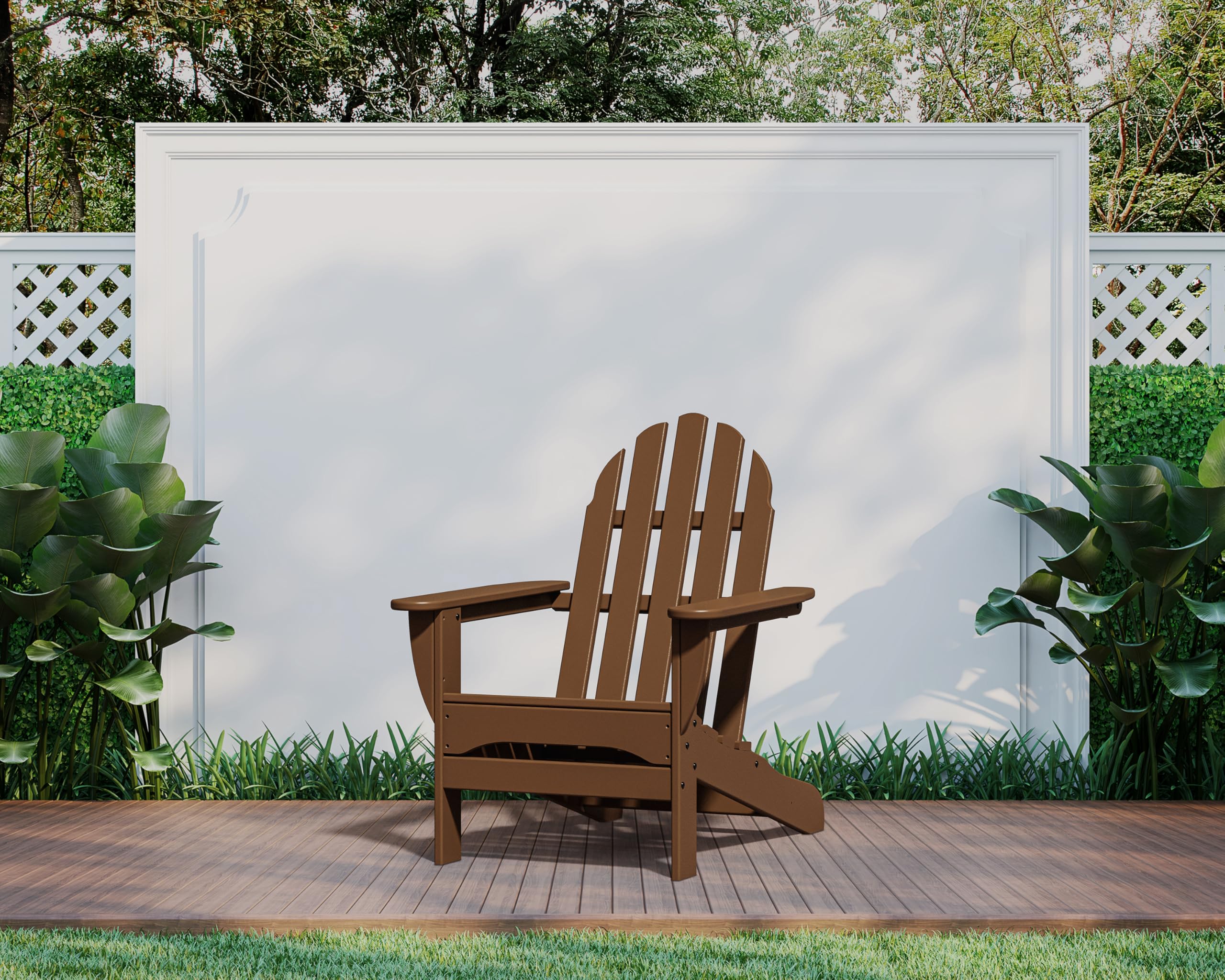 Polywood Ad4030Te Classic Outdoor Adirondack Chair, Teak