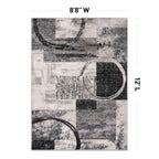 Rugshop Contemporary Abstract Circle Design Soft Area Rug 8'8'' X 12' Brown