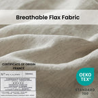 Simple&Opulence 100% Linen Duvet Cover Set With Crossed Embroidery Washed - 3 Pieces (1 Duvet Cover With 2 Pillow Shams) Soft Breathable Farmhouse - Linen, King Size