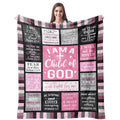 Cujuyo Christian Gifts For Women Blanket 60'X50' - I Am A Child Of God Blankets - Inspirational Religious Birthday Gifts - Bap