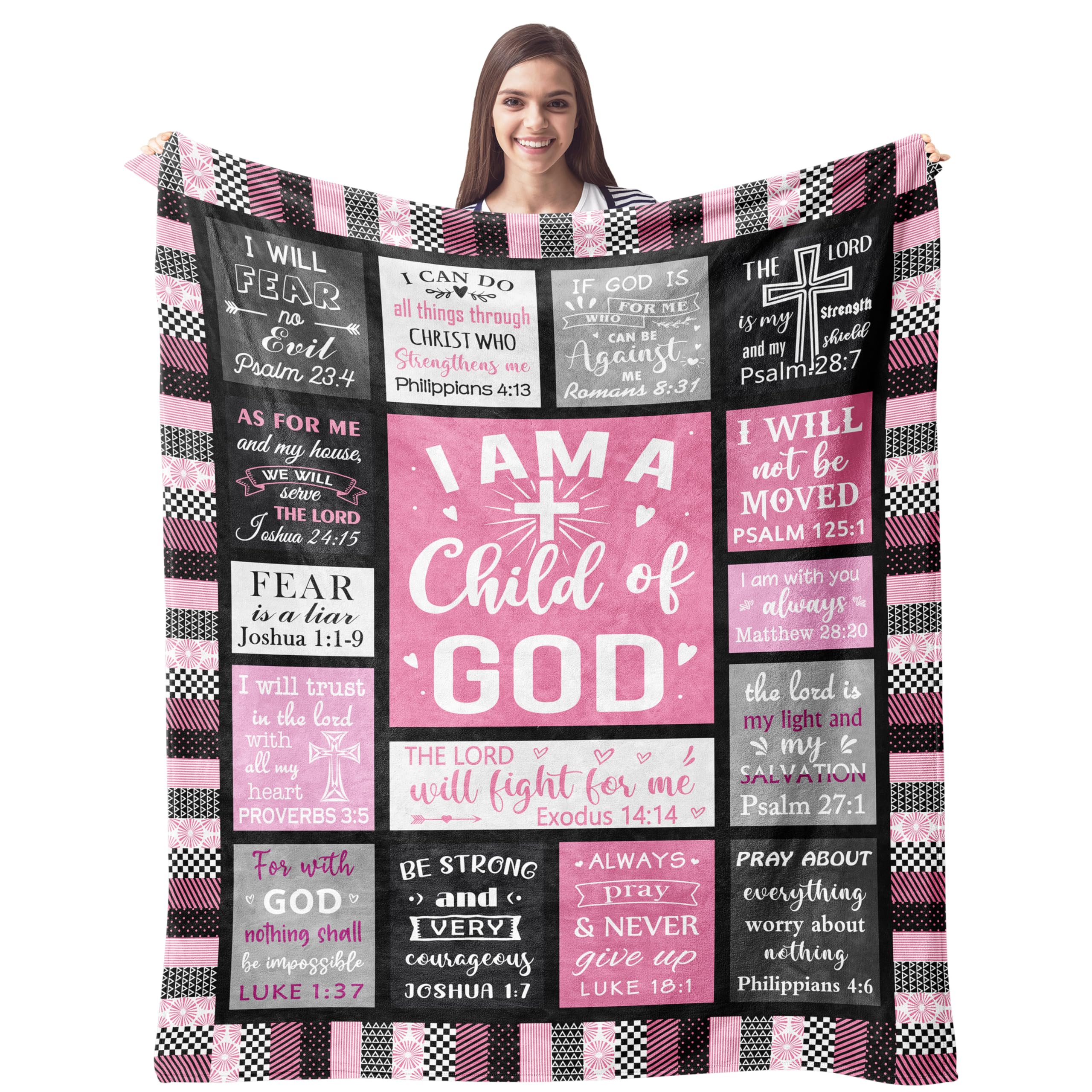 Cujuyo Christian Gifts For Women Blanket 60'X50' - I Am A Child Of God Blankets - Inspirational Religious Birthday Gifts - Bap