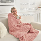 Maetoow Tighter Version Chenille Chunky Knit Blanket Throw 40  50 Inch, Handmade Warm & Cozy Blanket Couch, Bed, Home Decor, Sof