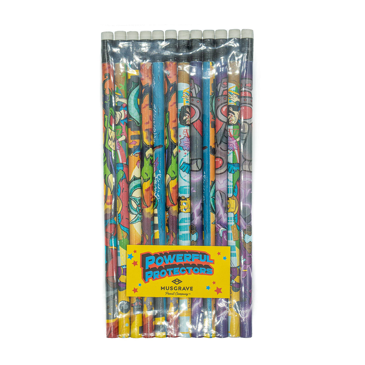 Superheroes Pencil Set - Superheroes Design Pack Of 12 Pencils
