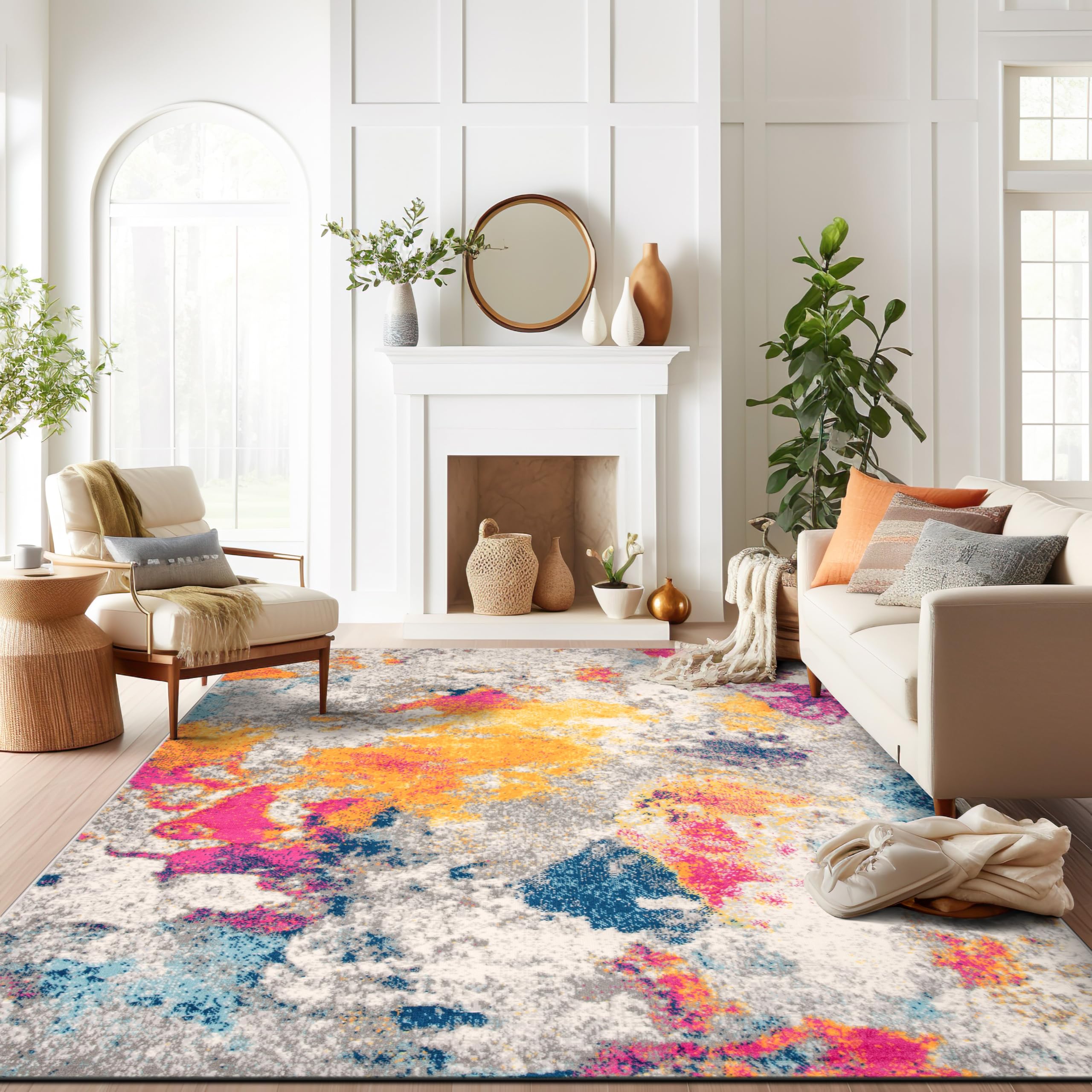 Rugshop Sky Collection Modern Abstract Area Rug 12' x 15' Multi