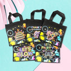Banballon 20 Pcs Neon Party Favor Bags Glow Birthday Party Supplies Glow In The Dark Party Favor Bags Glowing With Me Goodie Bag