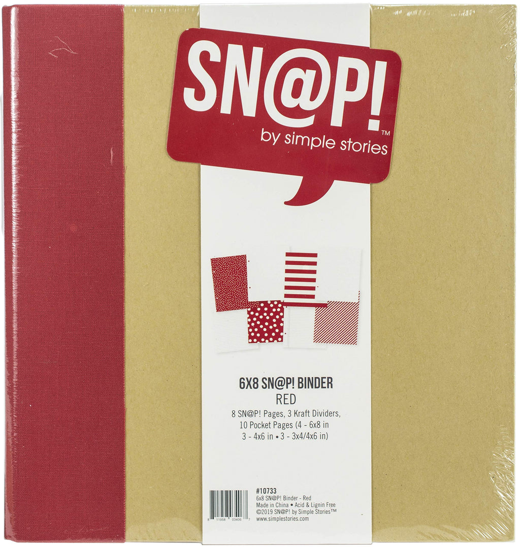 Simple Stories Sn@P! Binder 6'X8' - Red