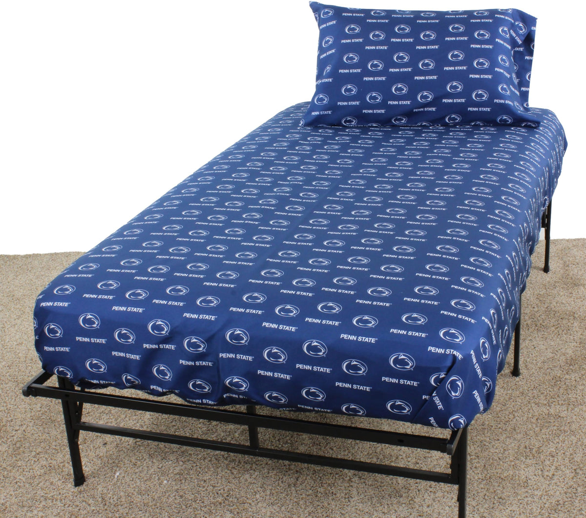College Covers Everything Comfy Penn State Nittany Lions Queen Sized 4 Piece Sheet Set, Team Color Background, 1 Flat Sheet, 1 F