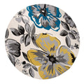 Modern Floral Round Rugs 6 6 Cream (6 6 Diameter)