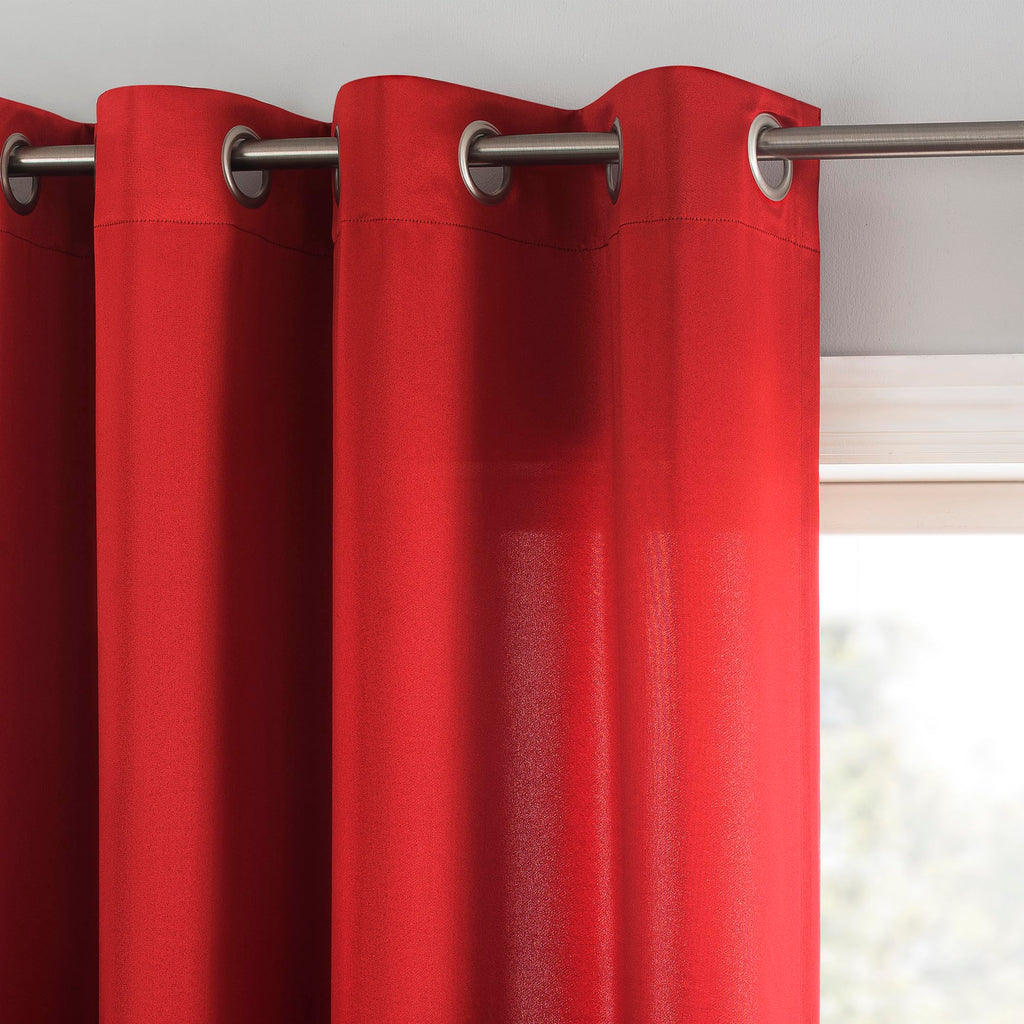 Sun Zero Barrow 2-Pack Energy Saving Grommet Curtain Panel Pair, 54'' X 63, Holiday Red