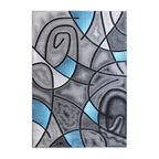 Flash Furniture Jubilee Collection Abstract Area Rug - Colorfast Blue Olefin Rug - 5' X 7' Area Rug - Jute Backing - Living Room, Bedroom, & Family Room