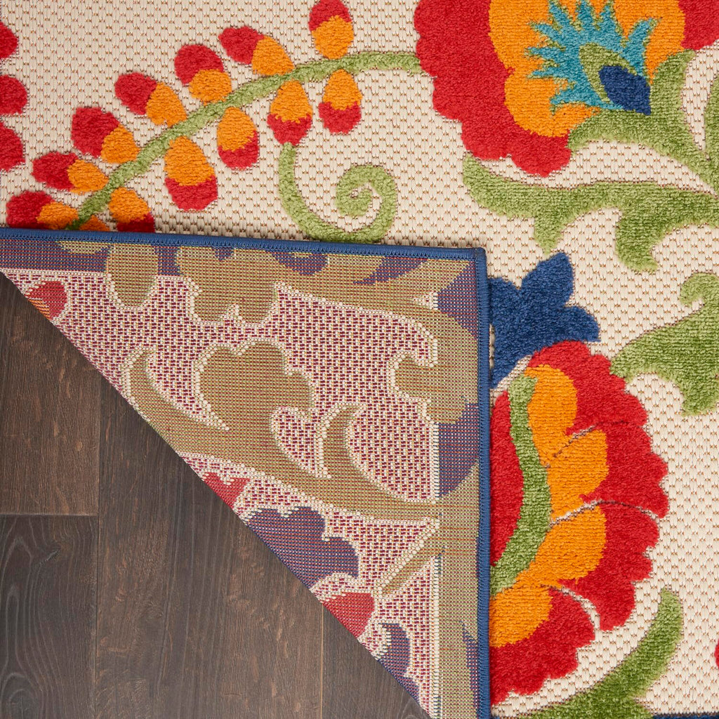 Nourison Aloha Indoor/Outdoor Multicolor 7' X 10' Area-Rug, Easy-Cleaning, Non Shedding, Bed Room, Living Room, Dining Room, Deck, Backyard, Patio (7X10)