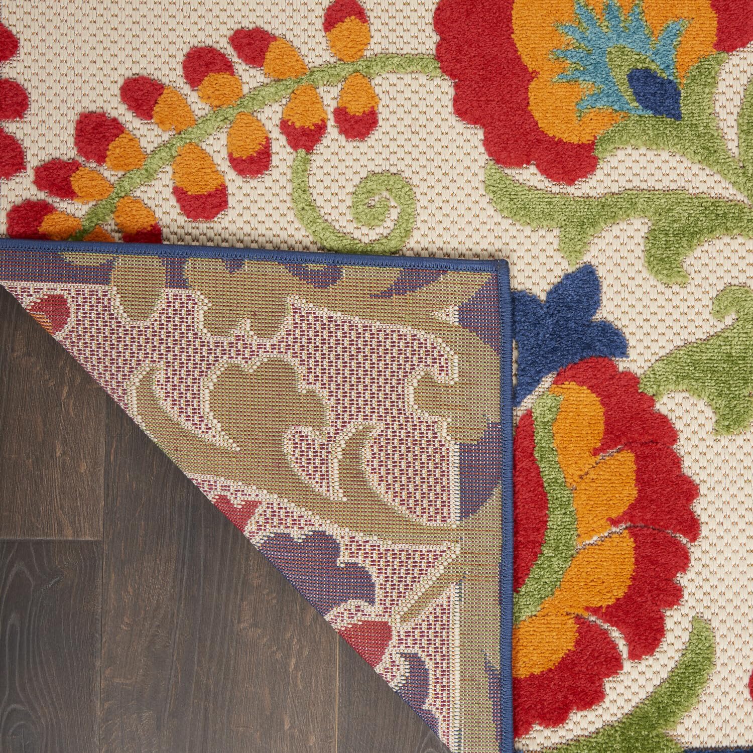 Nourison Aloha Indoor/Outdoor Multicolor 7' X 10' Area-Rug, Easy-Cleaning, Non Shedding, Bed Room, Living Room, Dining Room, Deck, Backyard, Patio (7X10)