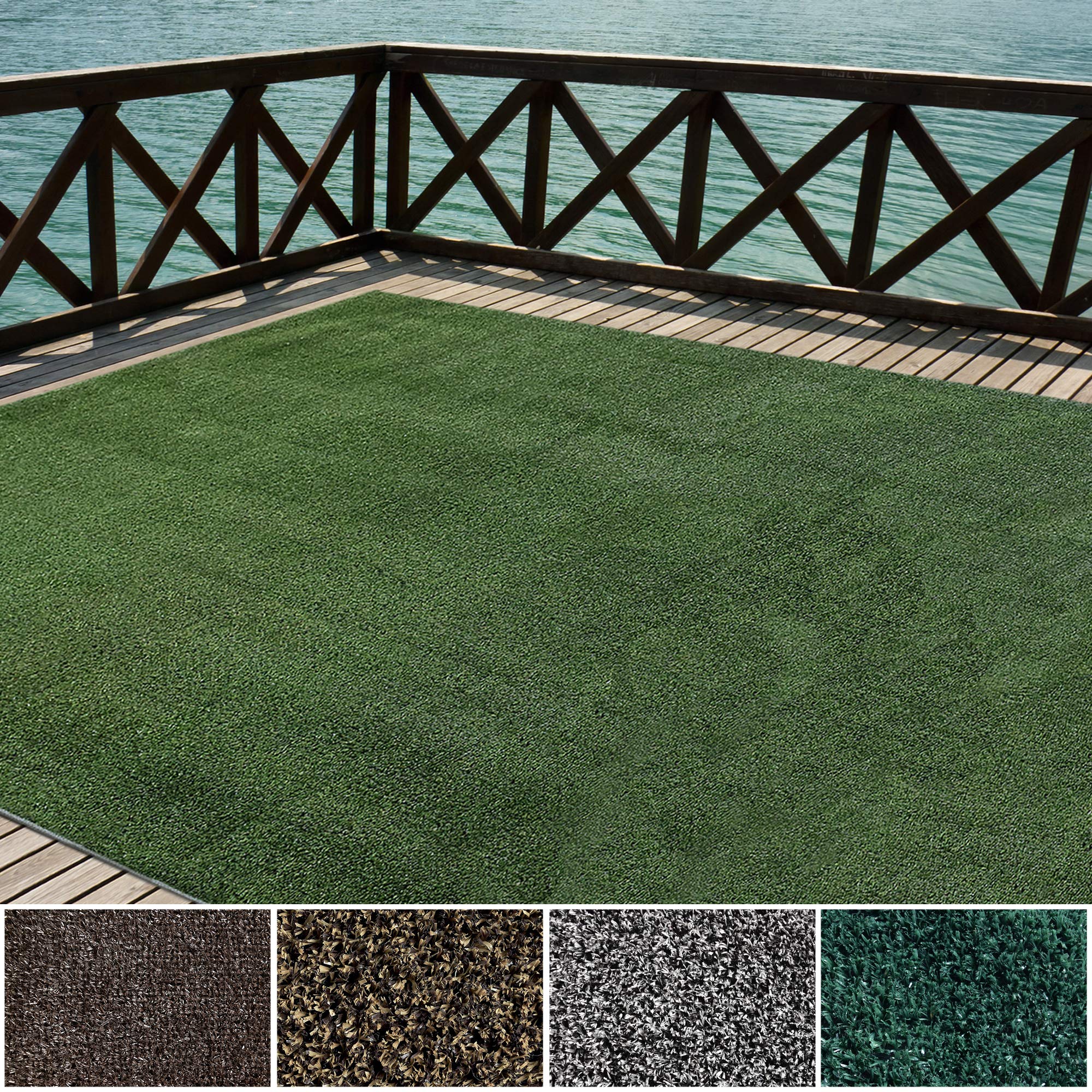 Icustomrug Indoor/Outdoor Turf Carpet & Rugs, Sythentic Grass In Lawn Green 6'X19' Low Pile Artificial Grass With Bound Pre-Fini